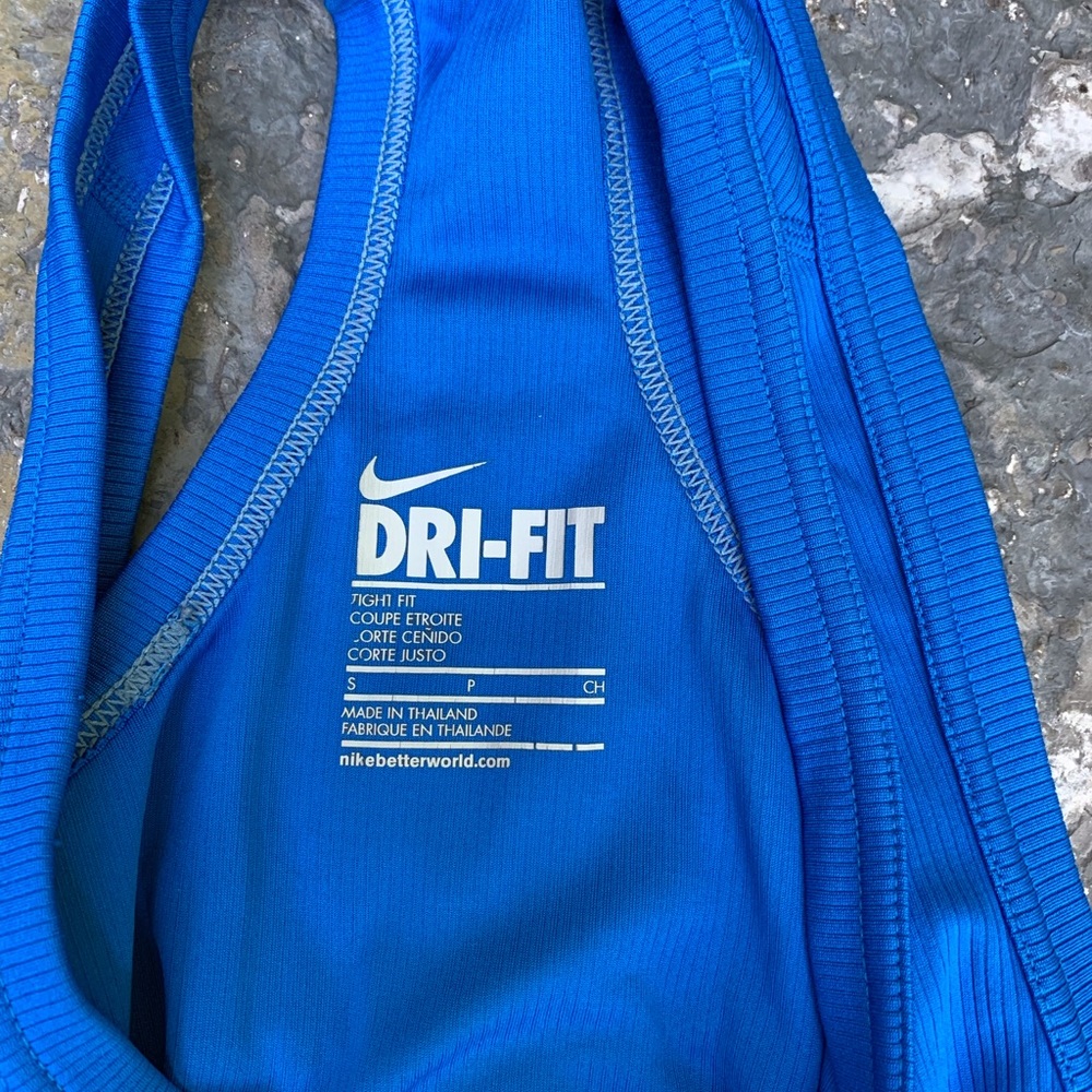 🌼3/$30 Blue Nike Racerback Ribbed Tank Top Tight Fit - Picture 6 of 7